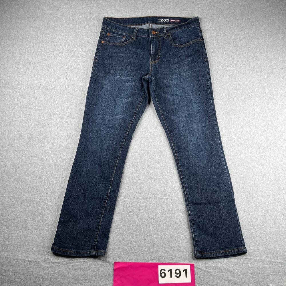 IZOD Comfort Stretch Denim Jeans Dark Wash Casual Mens Measures 32x28